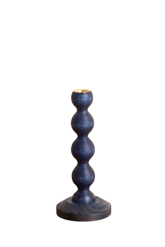 Bobbin Candlestick ~ Blue Oak