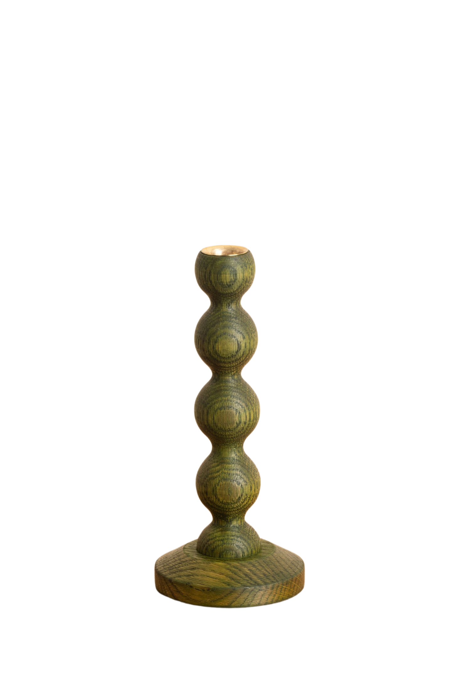 Bobbin Candlestick ~ Green Oak