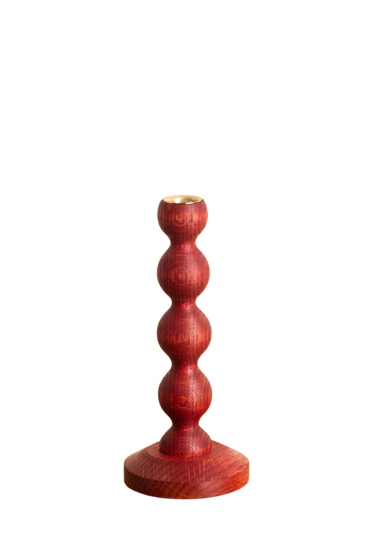 Bobbin Candlestick ~ Red Oak