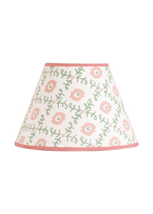 Folk Flower Lampshade ~ Pink / Green