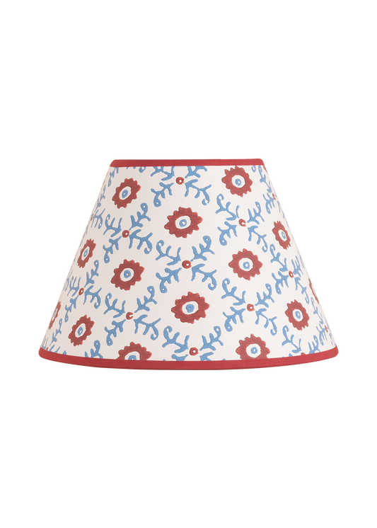 Folk Flower Lampshade ~ Red / Blue