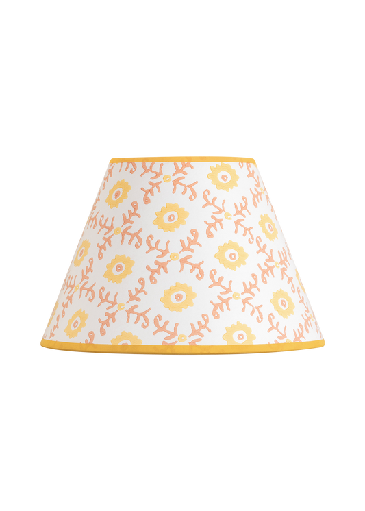 Folk Flower Lampshade ~ Yellow / Terracotta