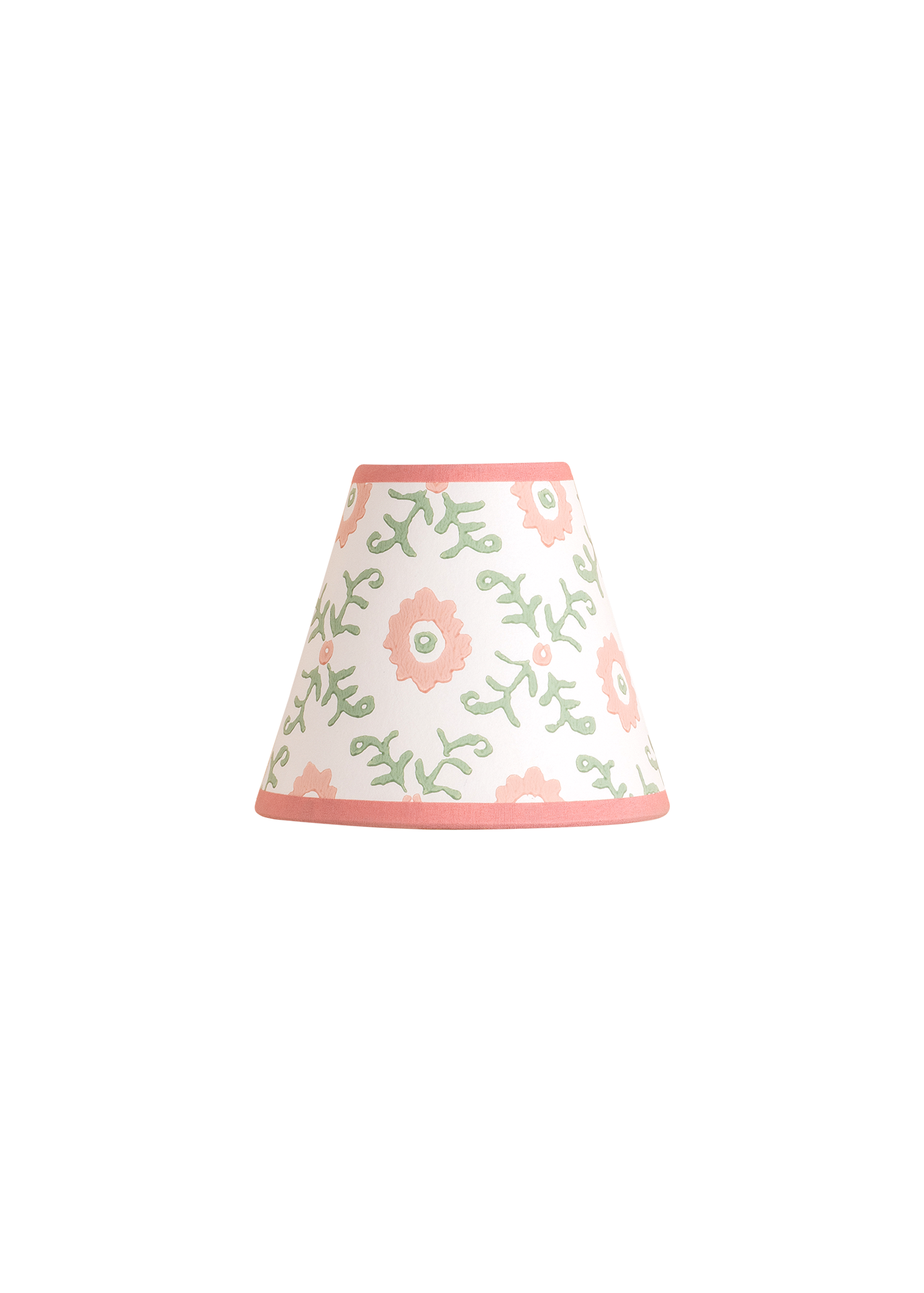 Folk Flower Mini Lampshade ~ Pink / Green