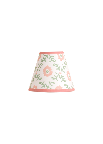 Folk Flower Mini Lampshade ~ Pink / Green