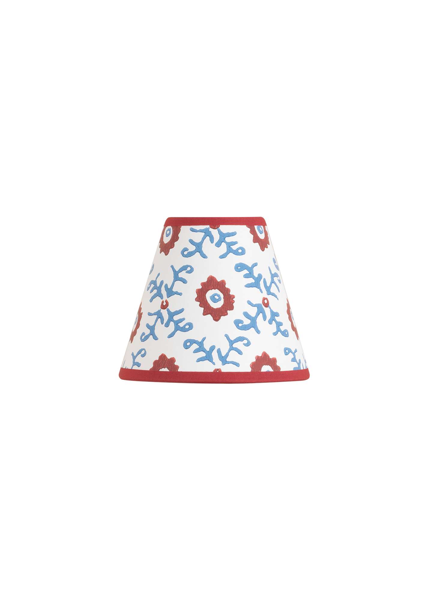 Folk Flower Mini Lampshade ~ Red / Blue