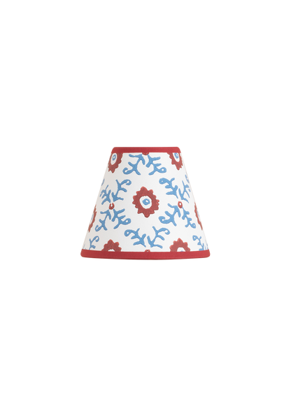 Folk Flower Mini Lampshade ~ Red / Blue