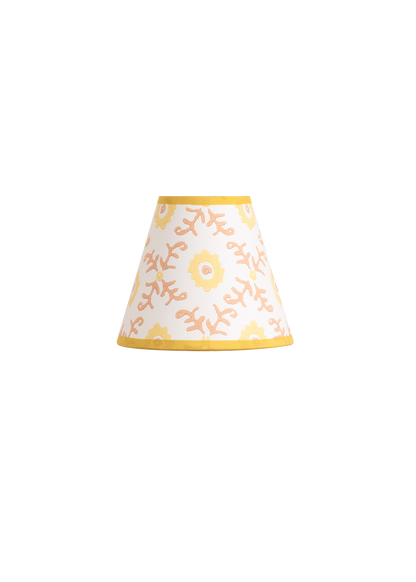 Folk Flower Mini Lampshade ~ Yellow / Terracotta