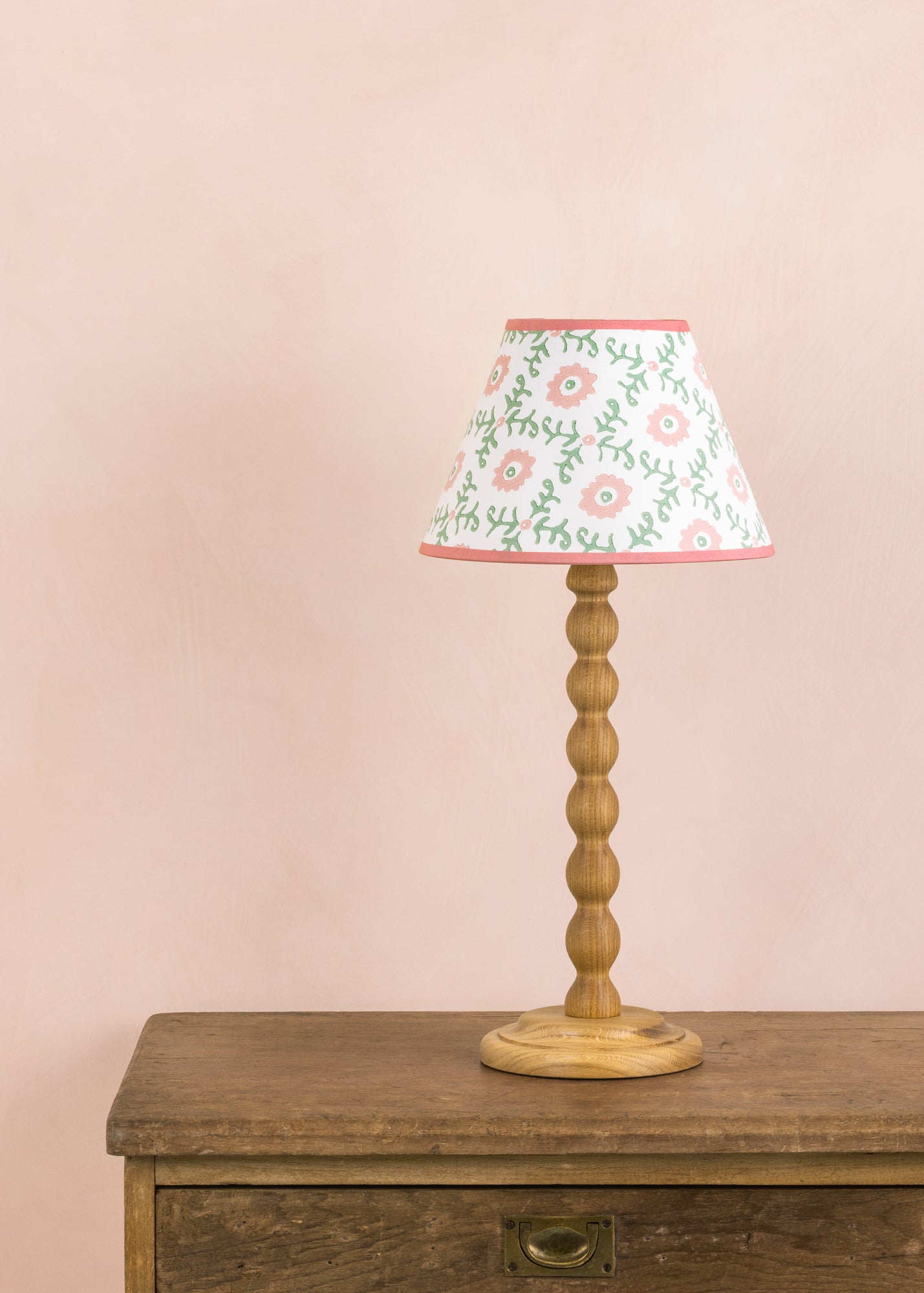 Folk Flower Lampshade ~ Pink / Green